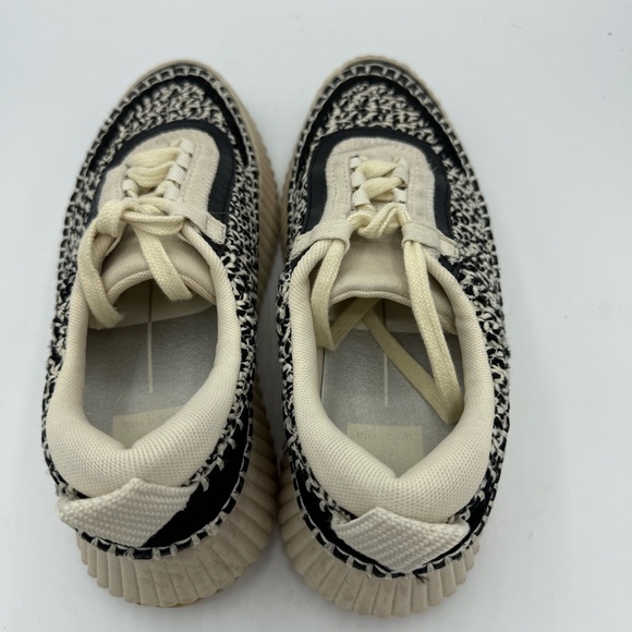 Dolce Vita Womens Dolen Platform Sneakers Shoes Beige Black Knit Lace Up Size 7 - Picture 6 of 7